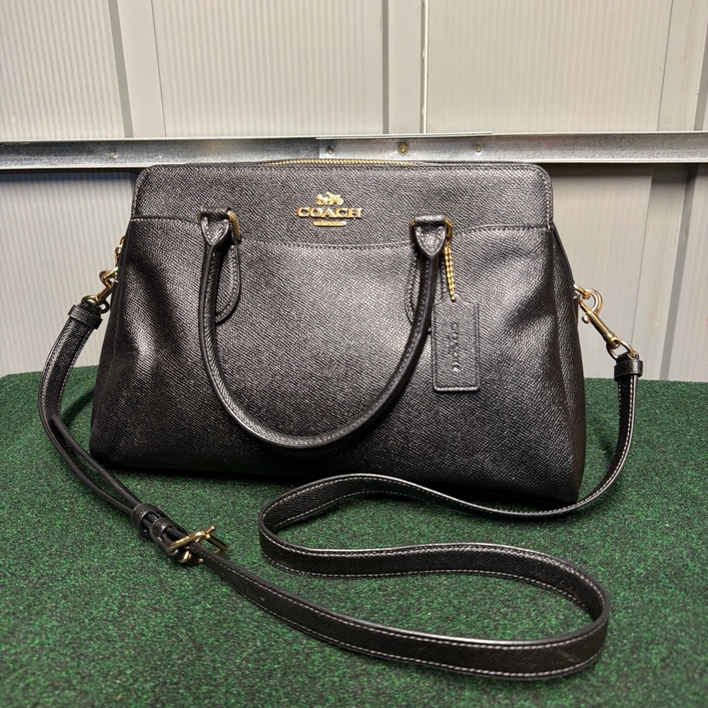 Coach Darcie Carryall Handbag Shoulder bag, CH172, Pre-Owned, Black Leather